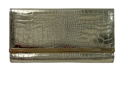 Clutch Efecto Croc,Piel,Dorado/Champange,40YT,3